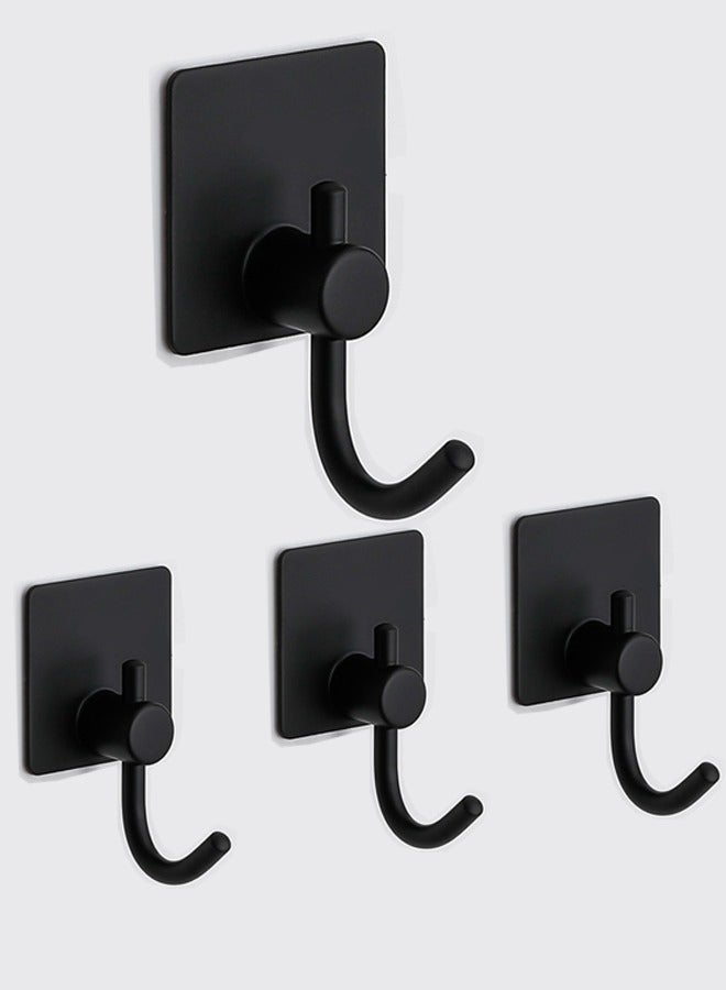 Self Adhesive Hooks,Heavy Duty Stick On Wall and Door Hooks for Hanging,Towel Hooks for Coat/Robe/Towels Stick on Bathroom/Kitchen/Room, 4 Pack - Image 1